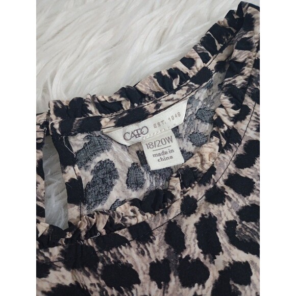 Cato Est. 1946 Women's Animal Print Blouse Plus Size 18/20W Stretch - Picture 5 of 9